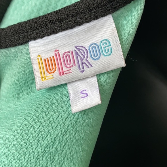 LuLaRoe Amelia Black and Mint Dress With Pockets - Picture 7 of 8